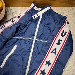 WIMAN Vintage USA Blue Jacket with White and Red Details